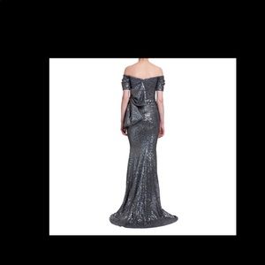 SEQUIN BOW BACK GOWN